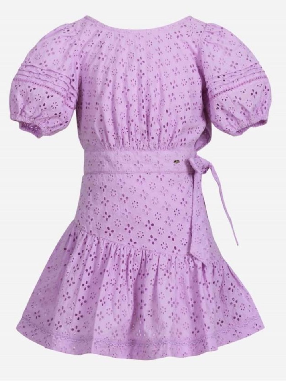 Poupette St. Barth Chantal Lilac Eyelet Mini Dress Size 12
